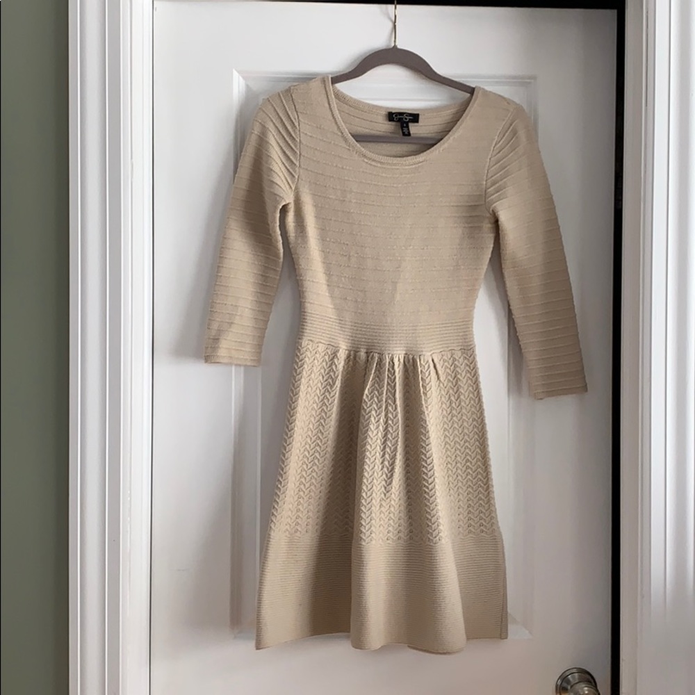 Beige sweater dress